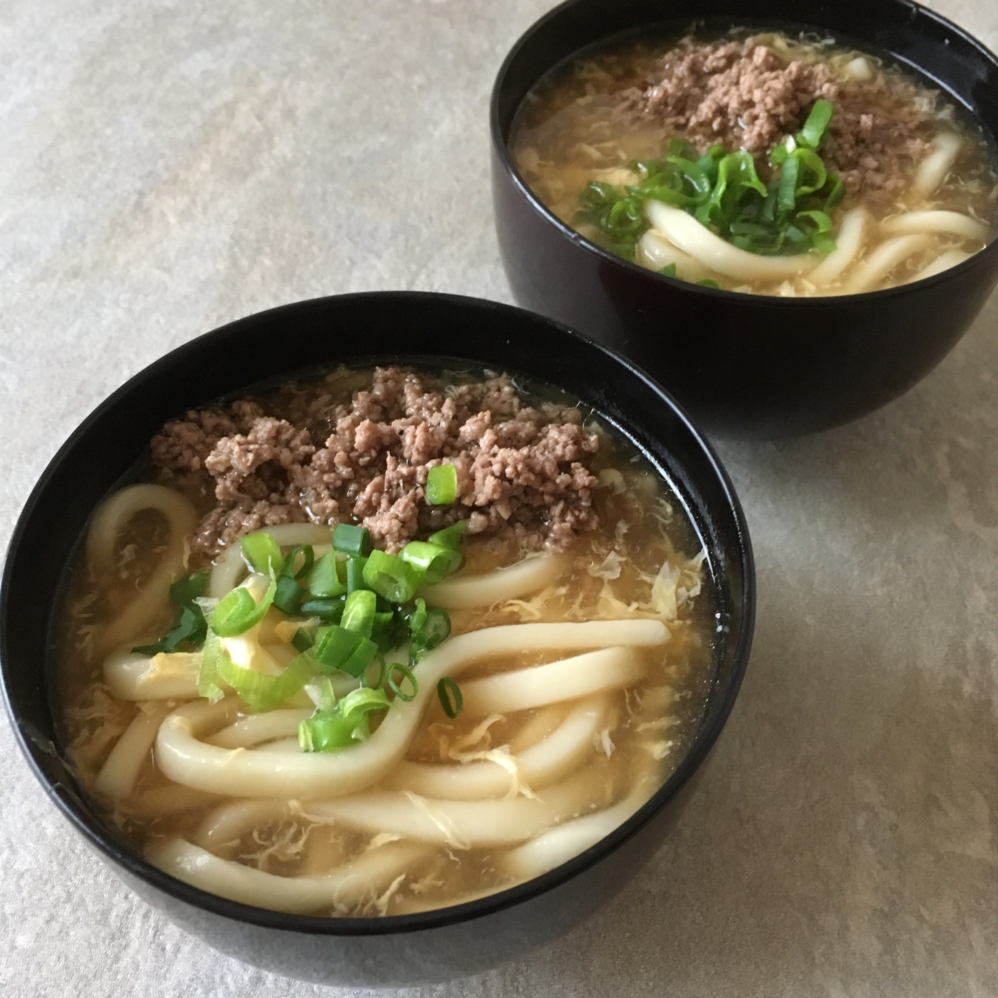 ひき肉とたまごのとろみうどん♪