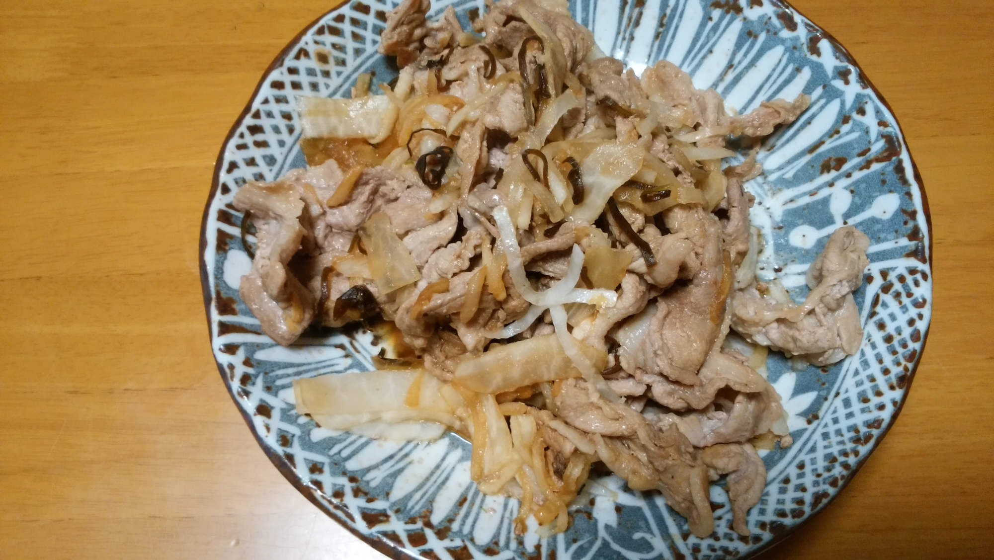 豚肉と大根の塩こぶ炒め