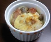 里芋とベーコンにキノコの小さなチーズ焼き