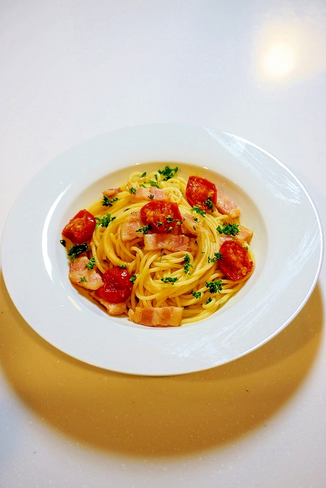 アヒージョの残りオイルで!ペペロンチーノ