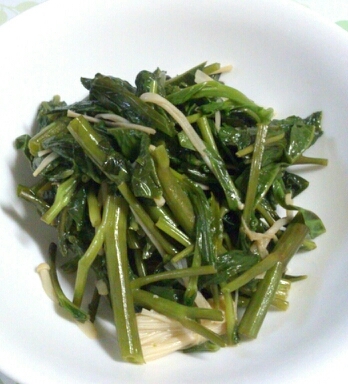 空芯菜とえのきの味噌マヨ炒め