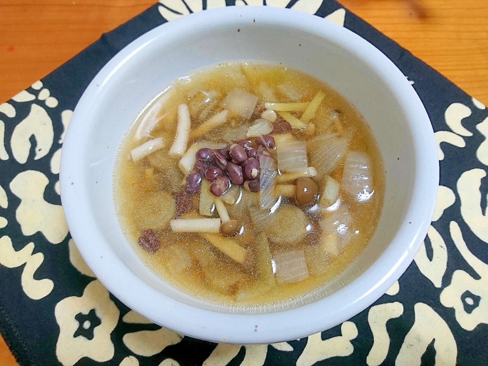 ゴボウとシメジの生姜スープ