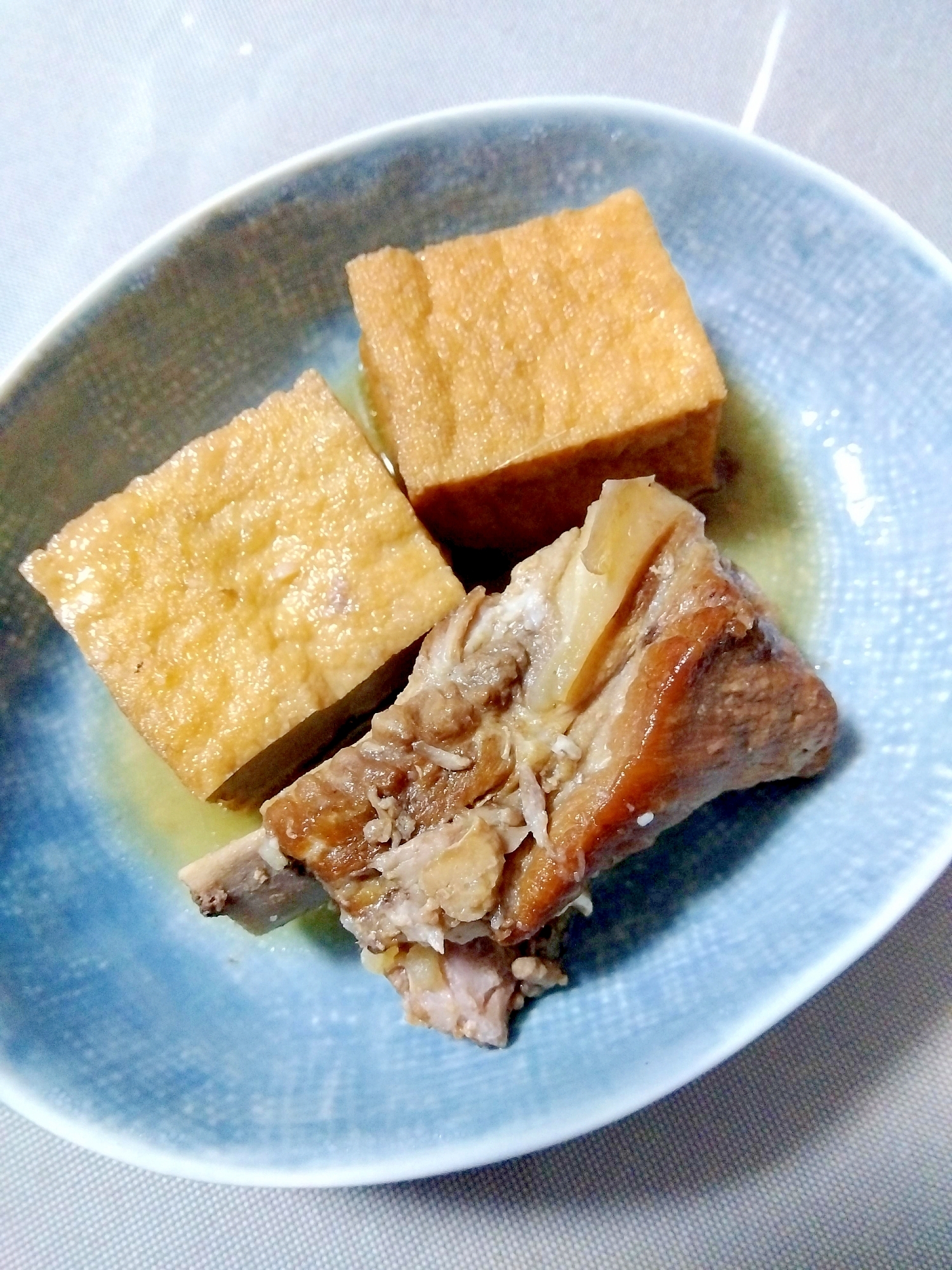 スペアリブと厚揚げのぽん酢煮＋＋