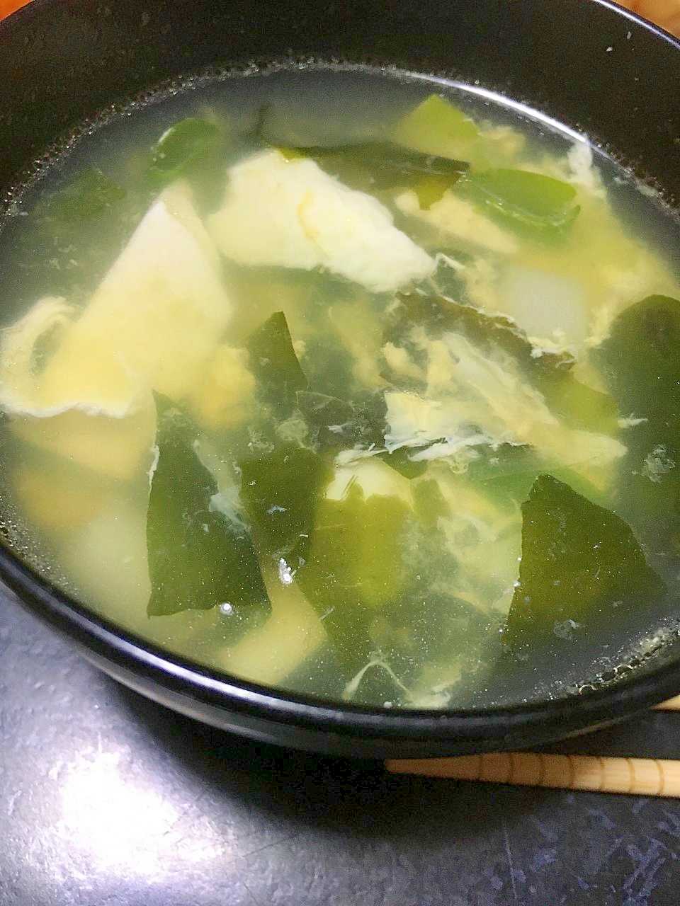 かさまし豆腐入りとろとろ卵スープ