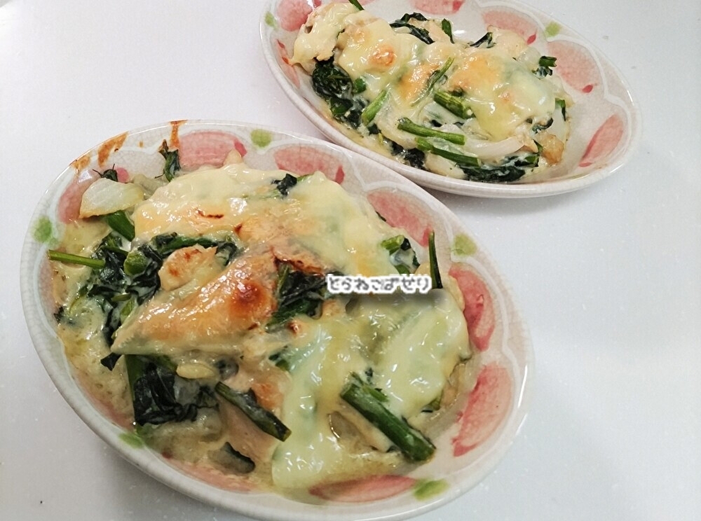 菜の花と鶏肉のグラタン