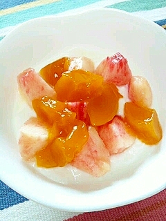 真夏のプチ贅沢☆桃とマンゴーのヨーグルト♪