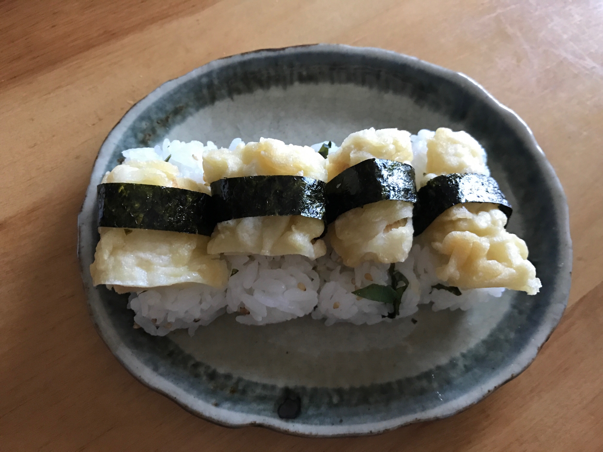 天ぷらのっけ一口寿司