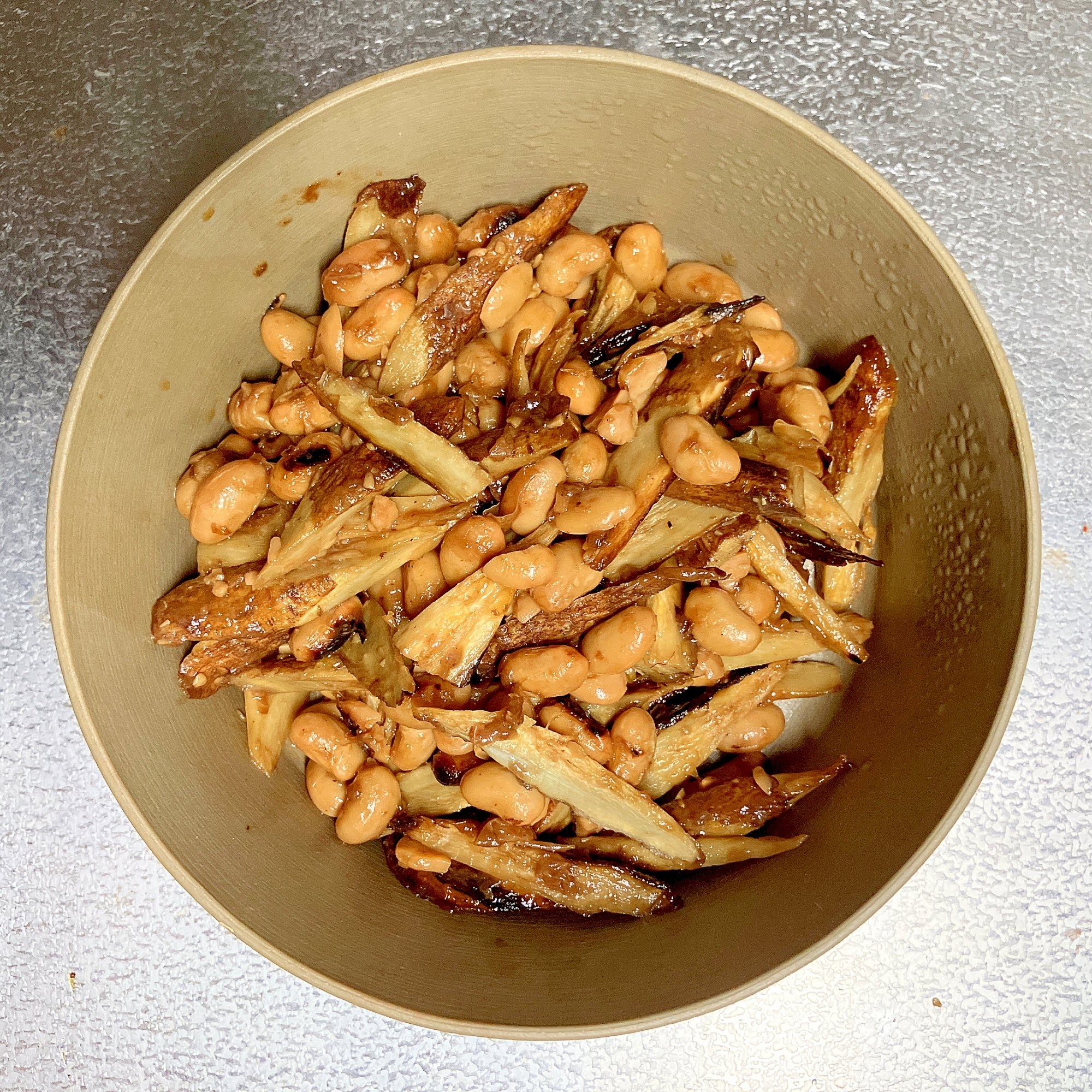 やみつき★ごぼうと大豆のオイスター黒酢