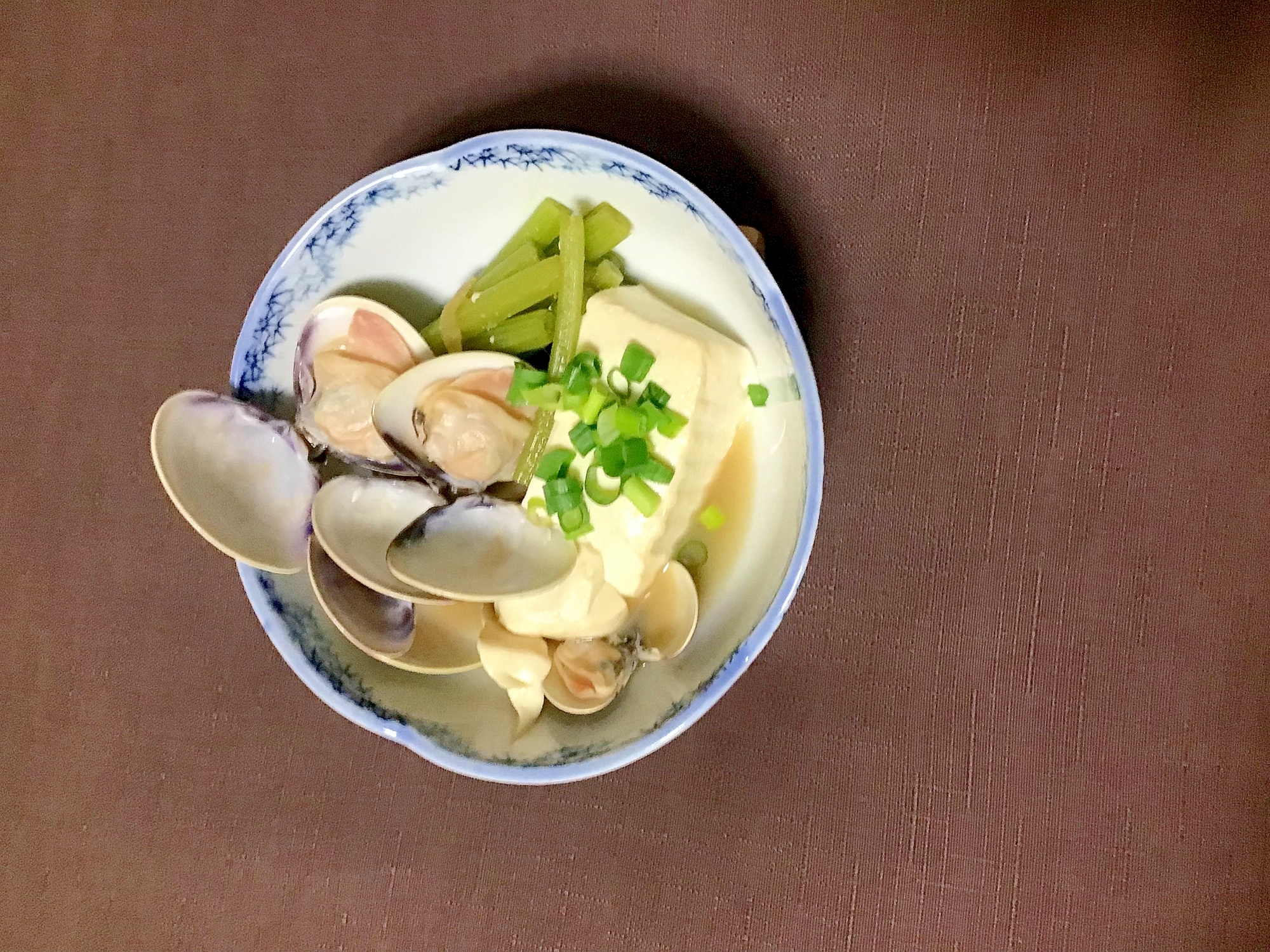 フキも一緒にハマグリ豆腐。