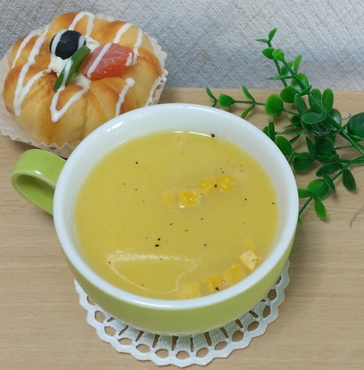 餅入りコーンクリームスープ✨レンジで簡単♪時短♬