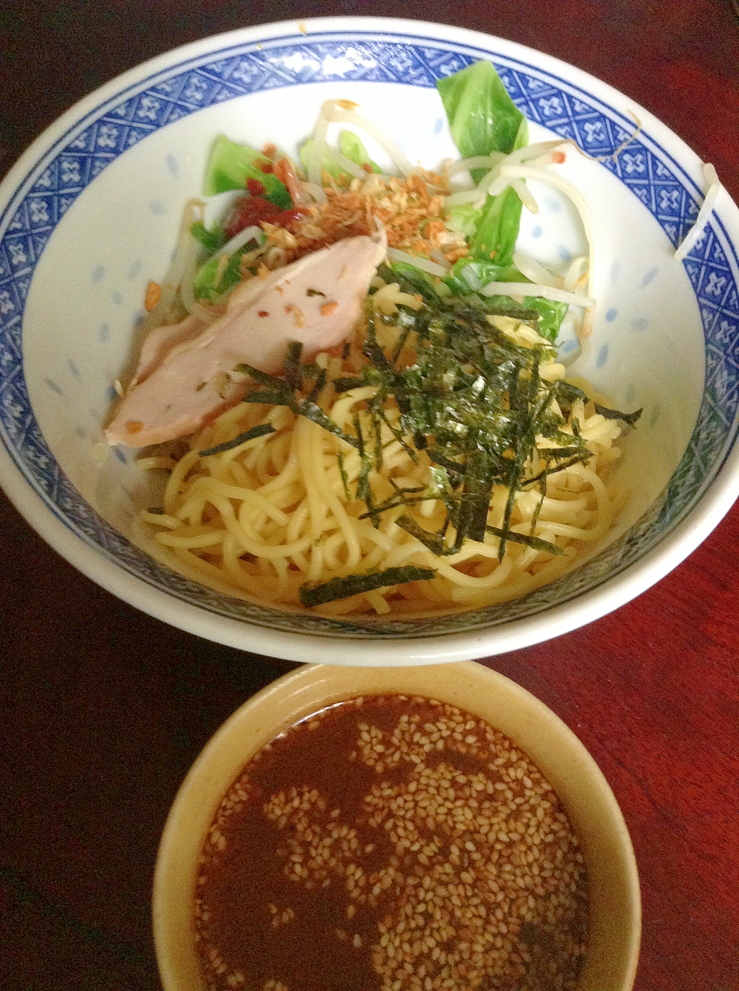 ラ王☆濃厚魚介つけ麺【ガーリックチップでマシマシ】