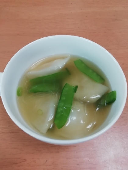 絹さやを入れて作りました！
餃子もモチモチで、美味しかったです！