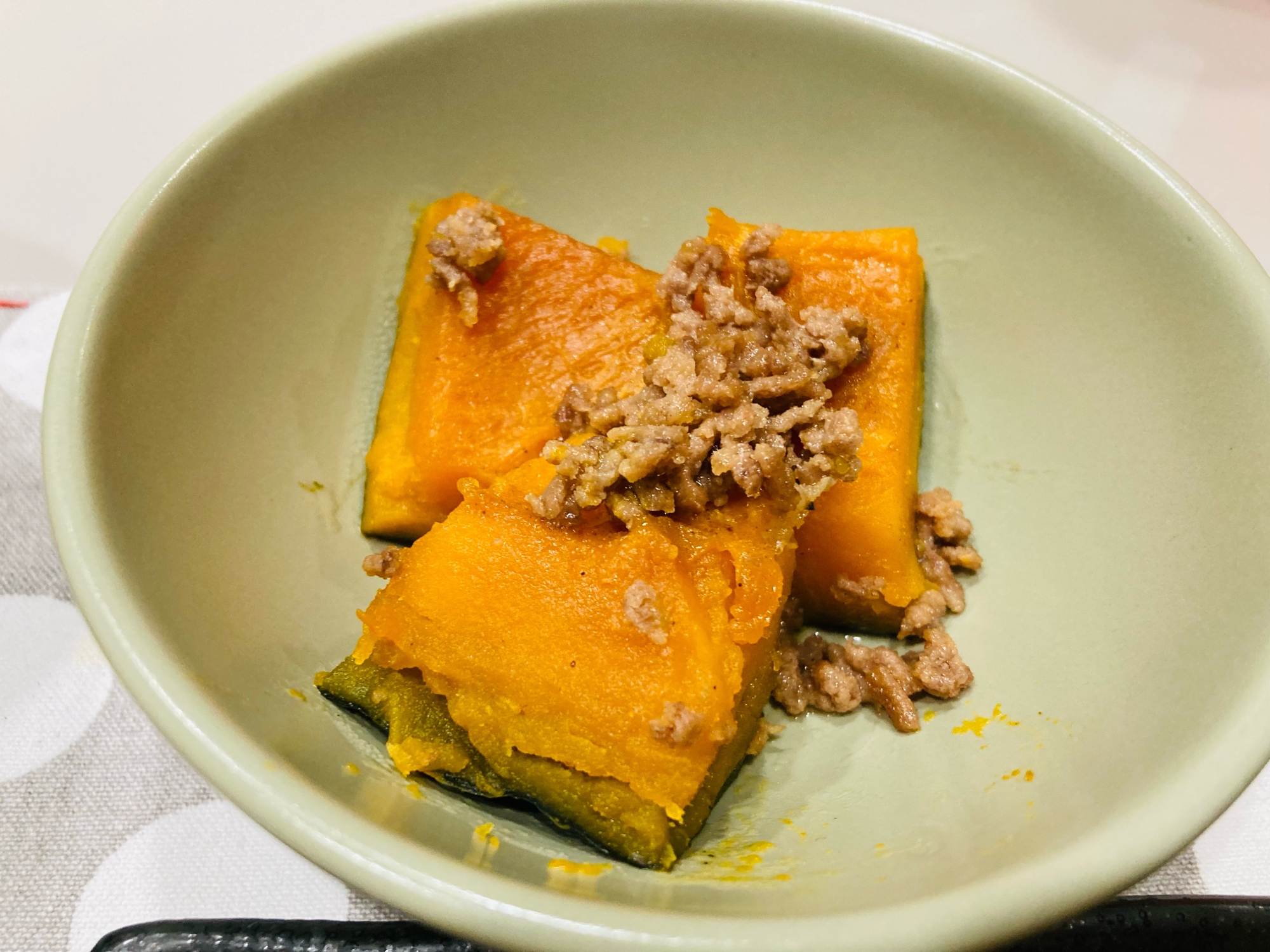 簡単！かぼちゃとひき肉の煮物