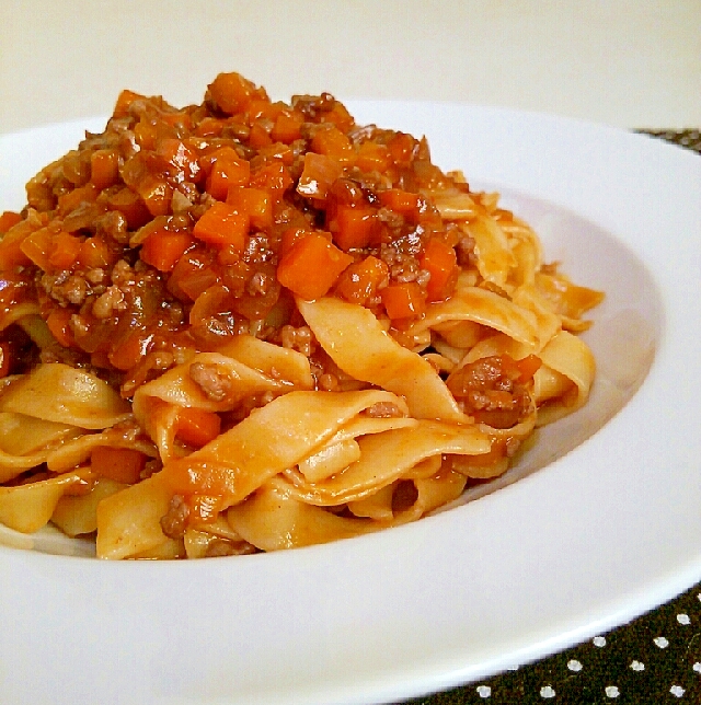 一人分～トマトなしのミートソースパスタ