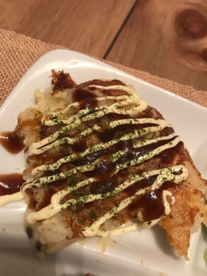 お好み焼き風にしました☆長芋だからヘルシーなのにとっても美味しい★*ﾟ^^*また作りたいと思います☆ありがとうございました☆