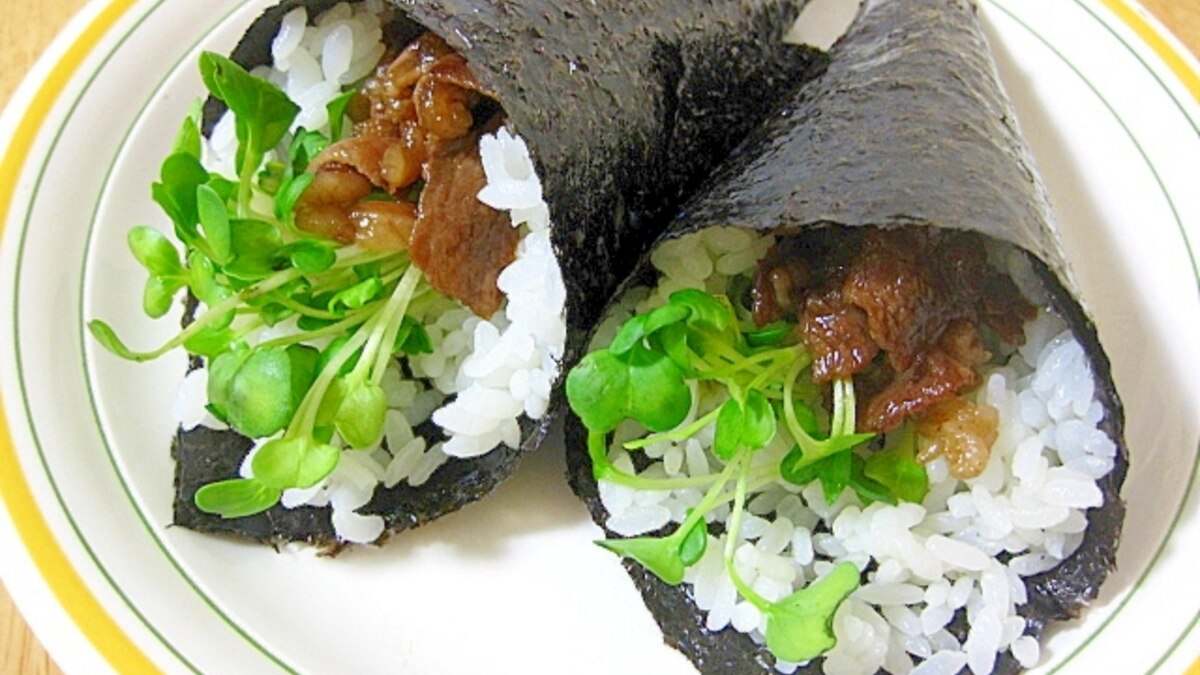 牛肉とかいわれの手巻き寿司 レシピ 作り方 By Bird23 楽天レシピ 牛肉とかいわれの手巻き寿司 レシピ 作り方 By Bird23 楽天レシピ