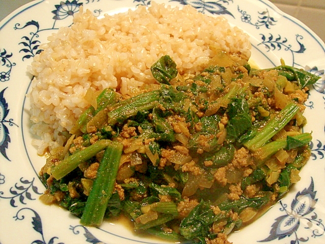 ほうれん草とひき肉の和風カレー