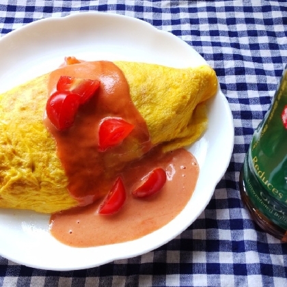 冷凍チキンライスで☆豆乳オムライス特盛