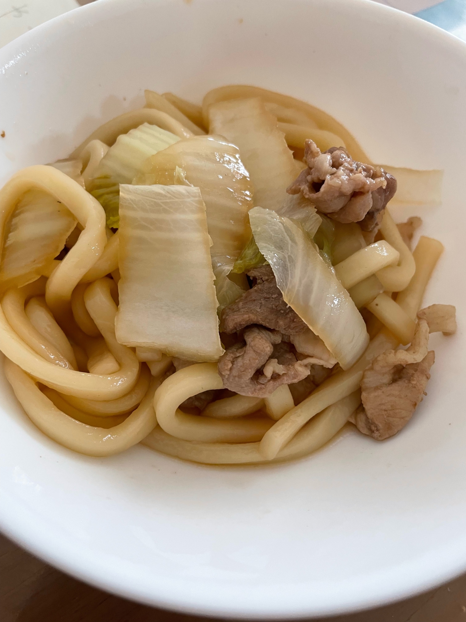 白菜で焼きうどん