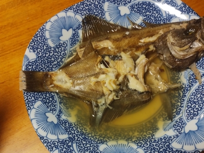 フライパンで·͜·ᰔᩚカレイの煮付け