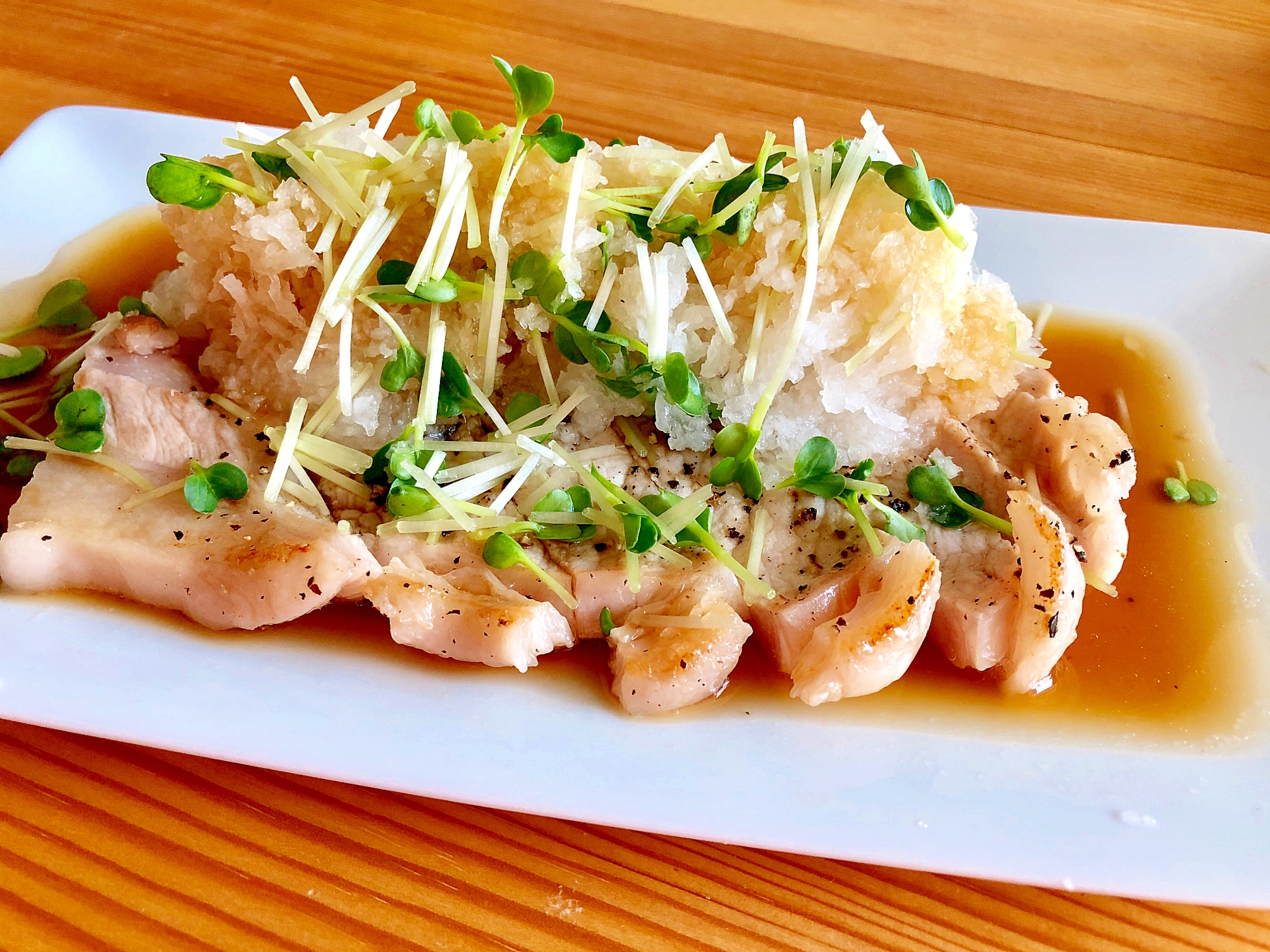 親子大根でさっぱり ポークソテーポン酢がけ レシピ 作り方 By きのこのみみ 楽天レシピ 親子大根でさっぱり ポークソテーポン酢がけ レシピ 作り方 By きのこのみみ 楽天レシピ