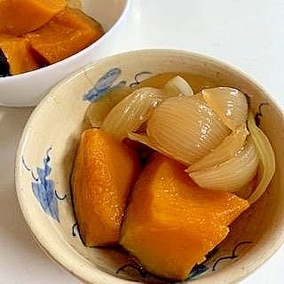 冷凍かぼちゃと新玉ねぎの煮物 レシピ・作り方 by v(。・・。)るん