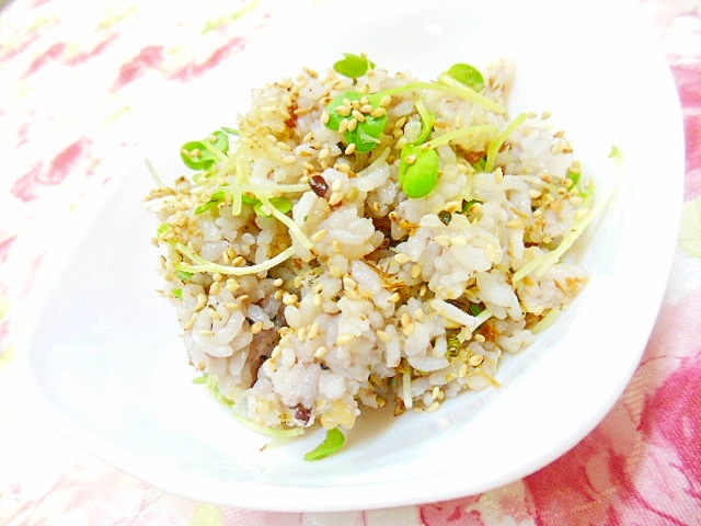 雑穀米de❤貝割れ大根と鰹節の混ぜご飯❤