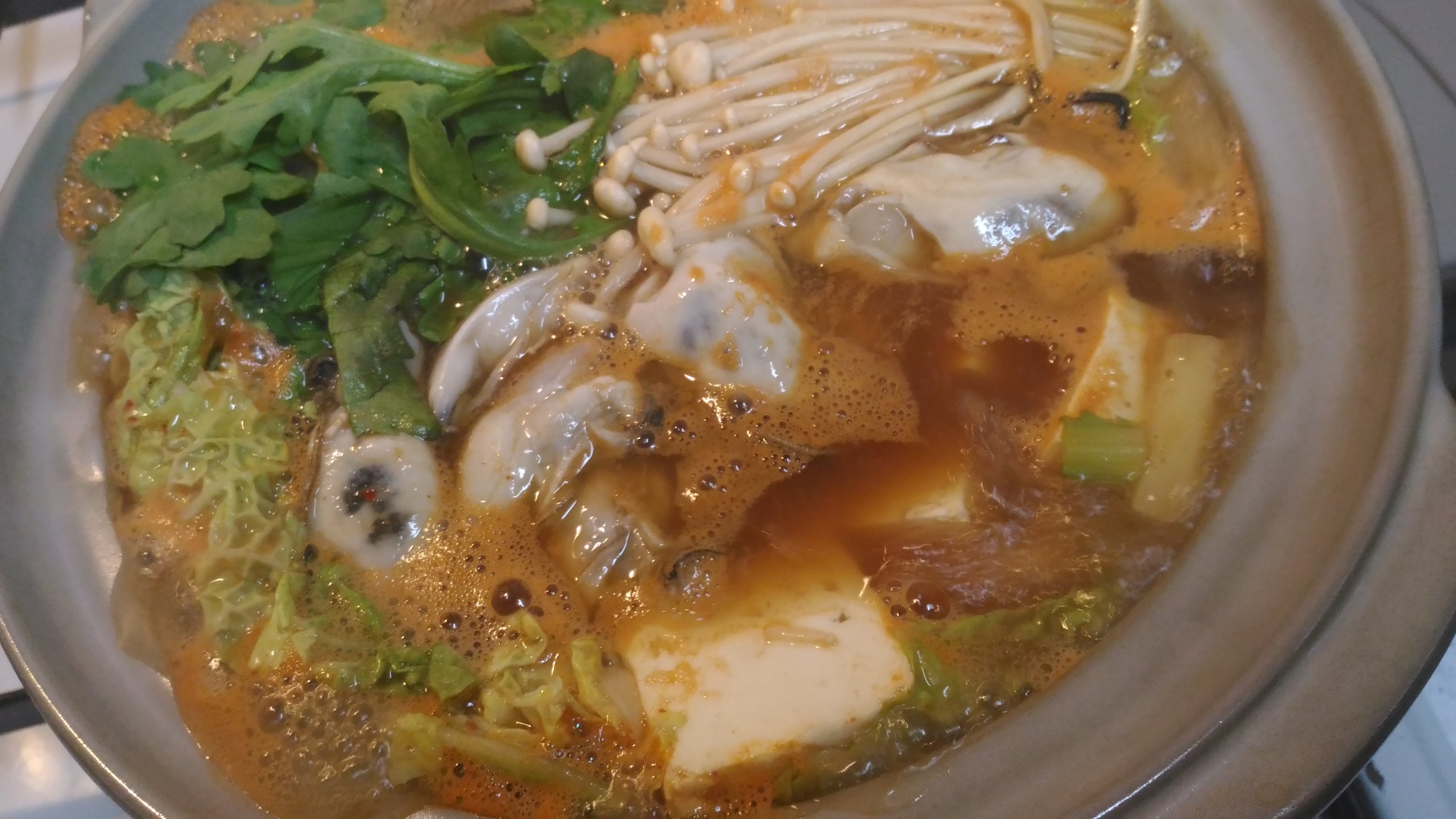 牡蠣のチゲ風鍋