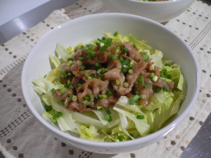 シャキシャキなレタスと甘辛い味噌だれの肉でご飯がすすみます～♪ご馳走様でした～☆