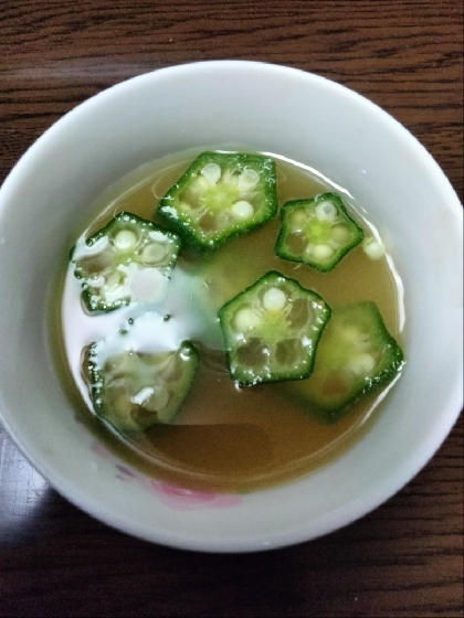 オクラ味噌スープ