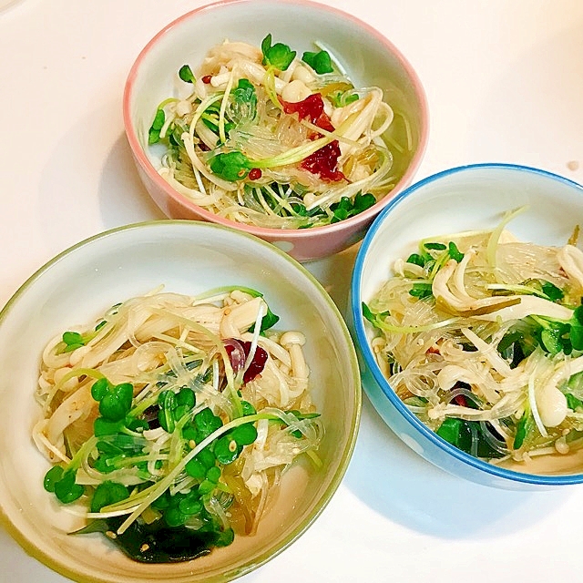 えのきと海藻と春雨の☆簡単酢の物