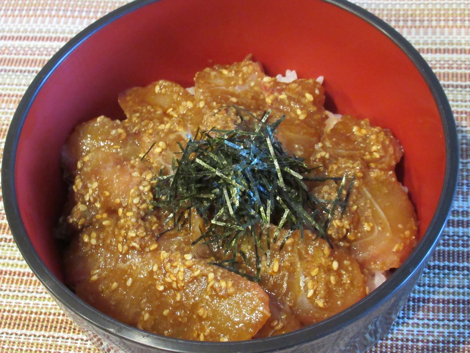 鯛刺身のごまだれ漬け丼 レシピ 作り方 By みーちゃん6914 楽天レシピ 鯛刺身のごまだれ漬け丼 レシピ 作り方 By みーちゃん6914 楽天レシピ