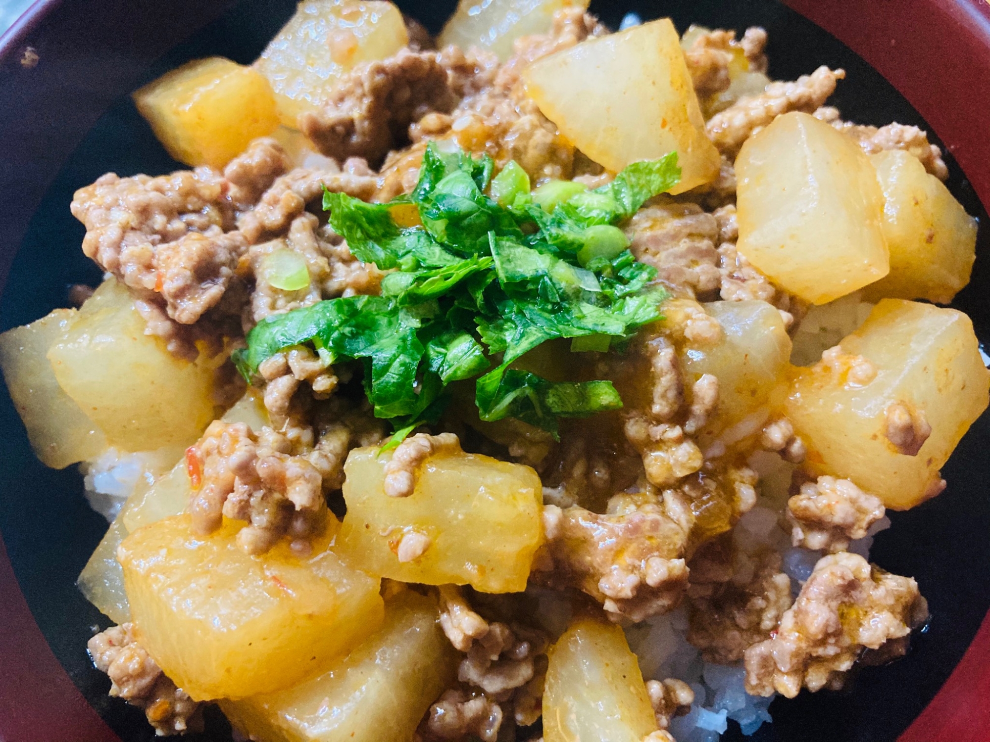 ご飯がススム！麻婆大根丼