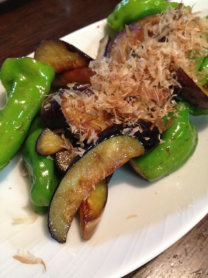 ししとうと茄子の牡蠣醤油炒め