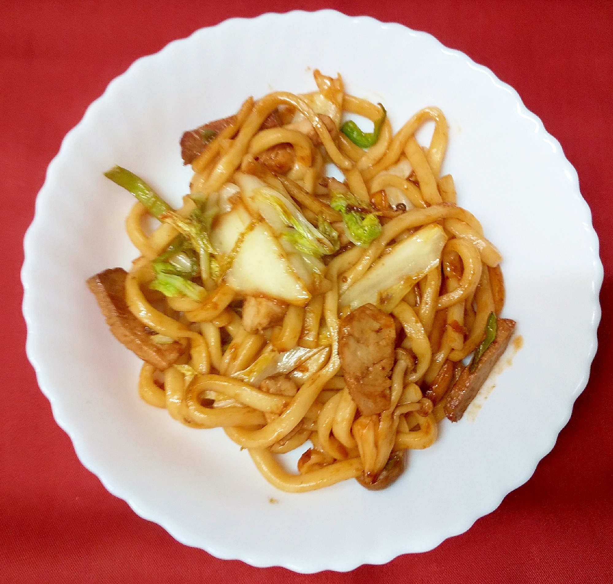 チャーシュー焼きうどん
