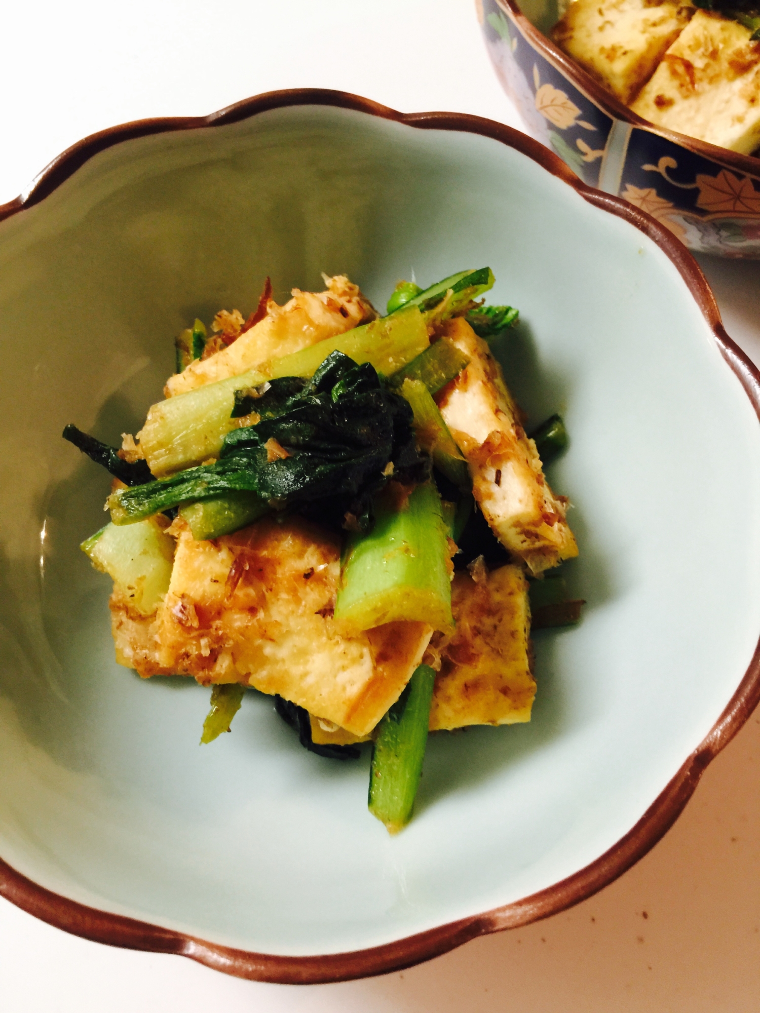 小松菜と豆腐のチャンプルー風炒め