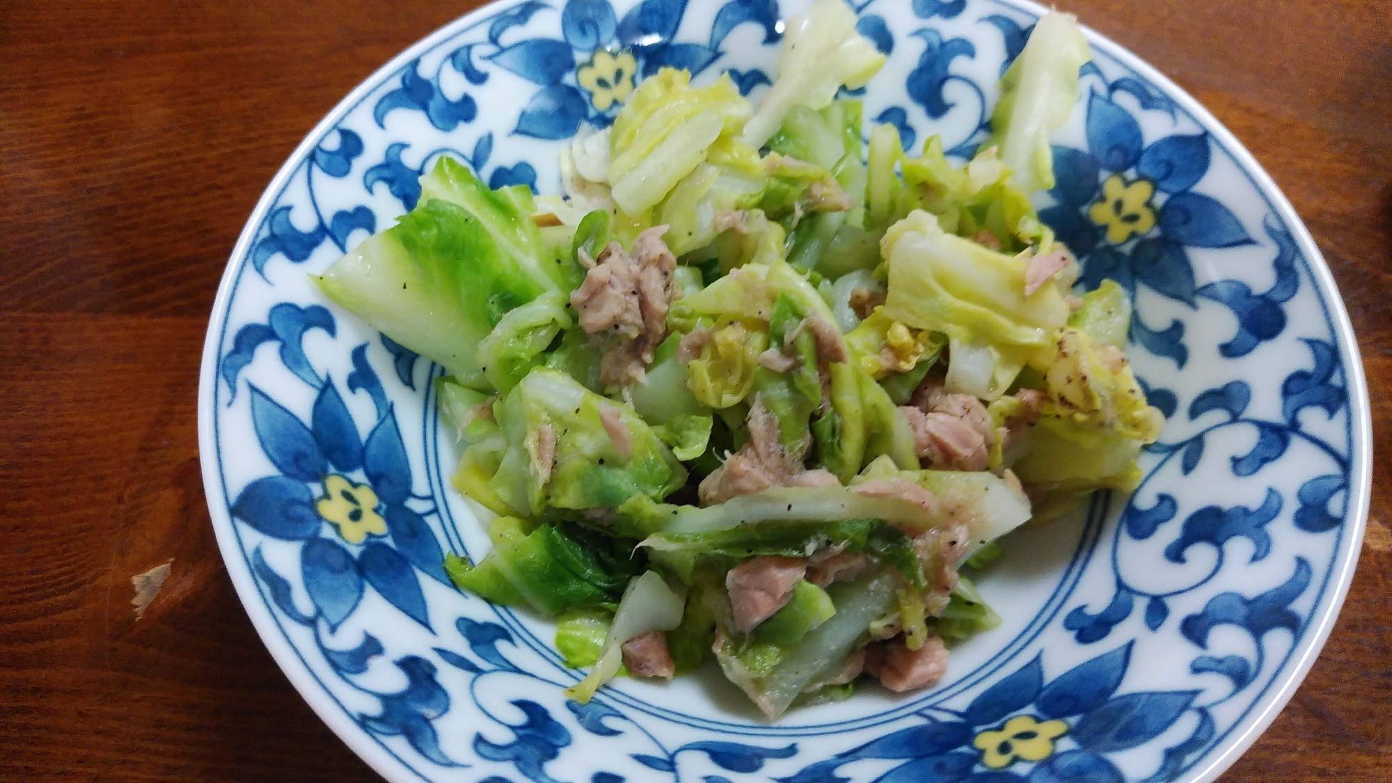 春キャベツとシーチキン炒め物