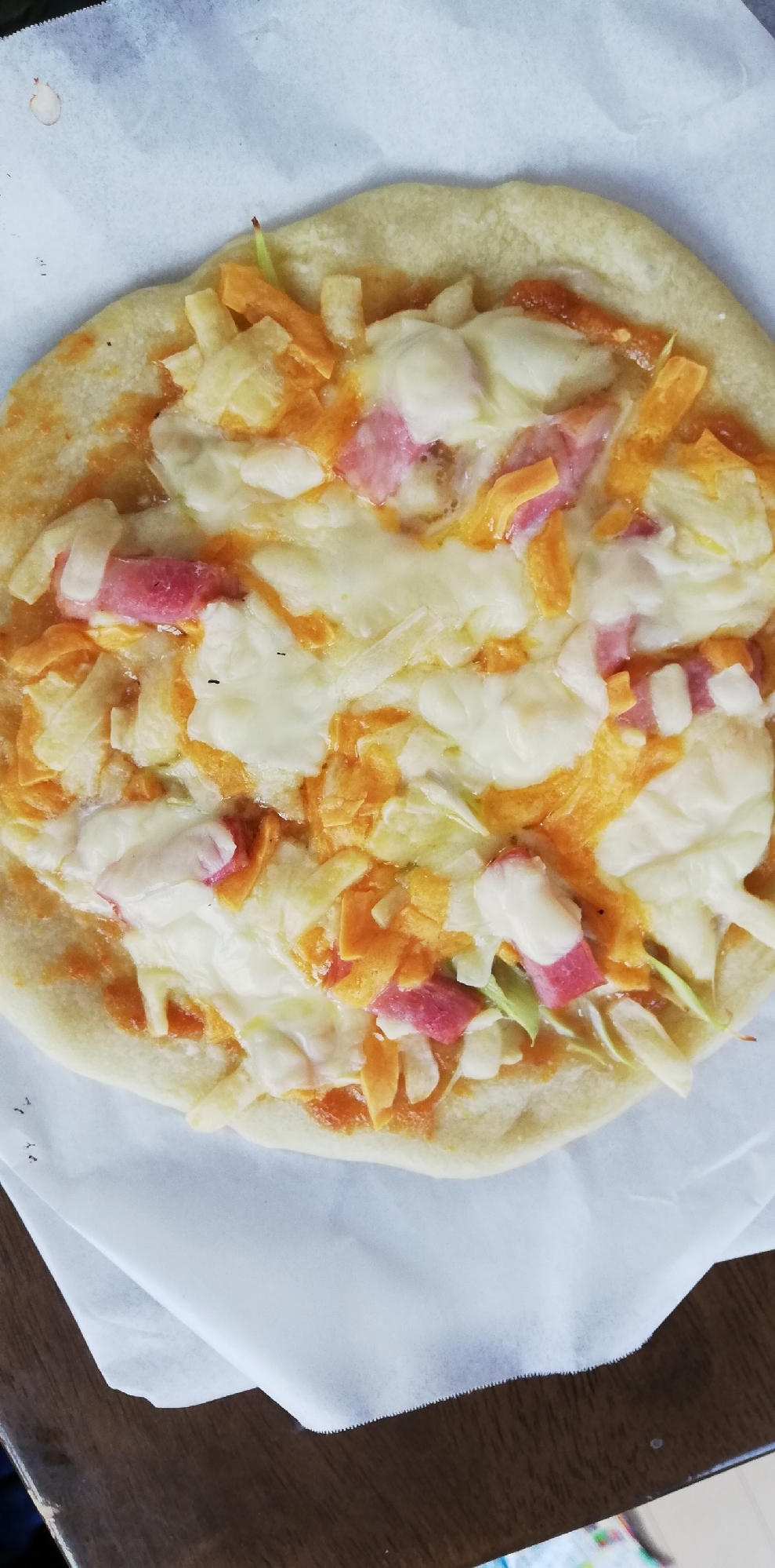 辛味噌ねぎピザ♪　即できる簡単ピザ生地で。