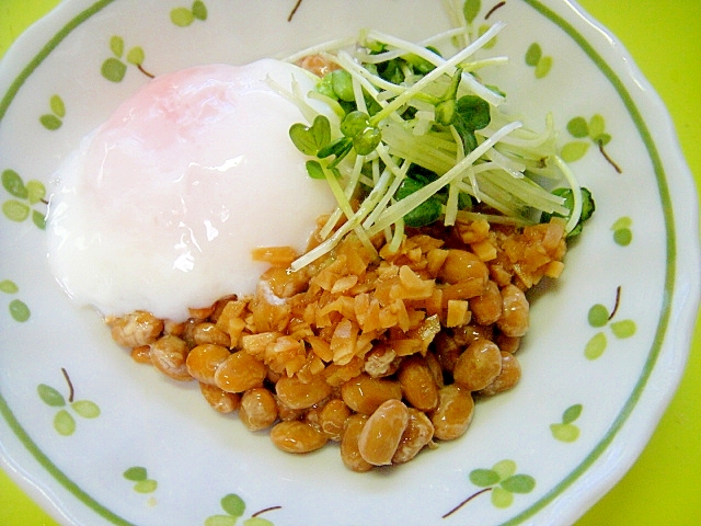 温玉とおかず生姜のピリリ納豆