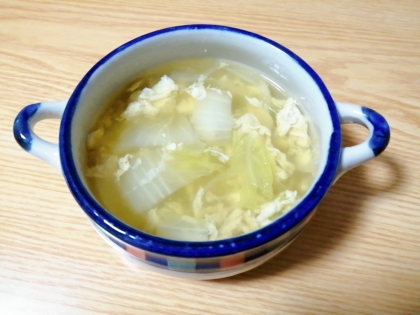 白菜入りかき玉スープ