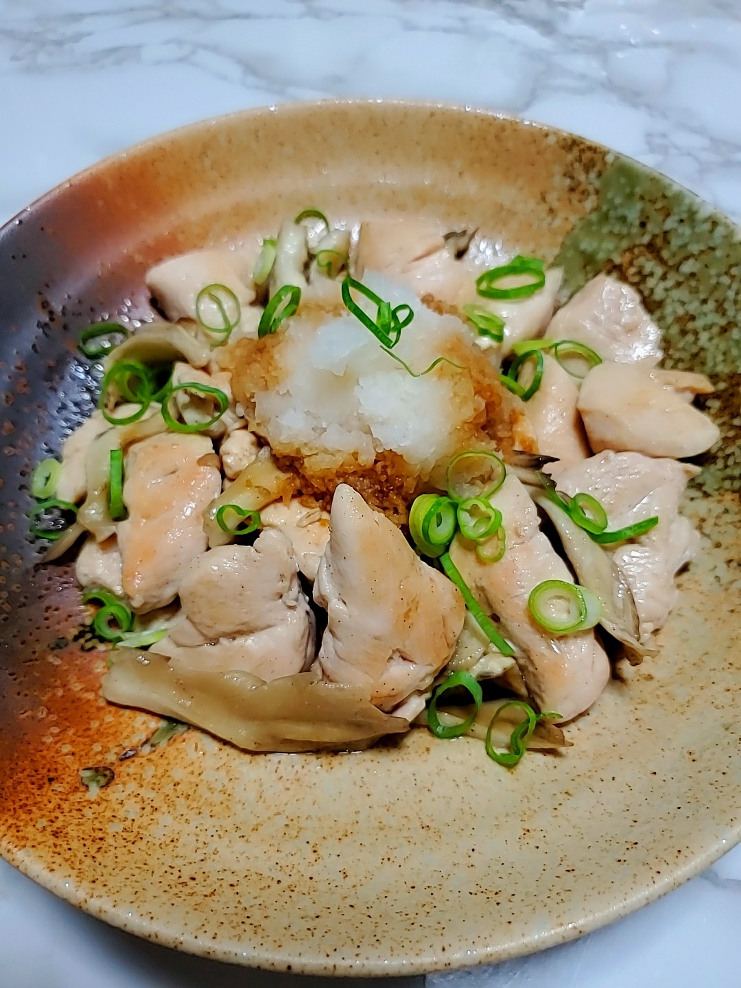 ササミと舞茸のおろしポン酢