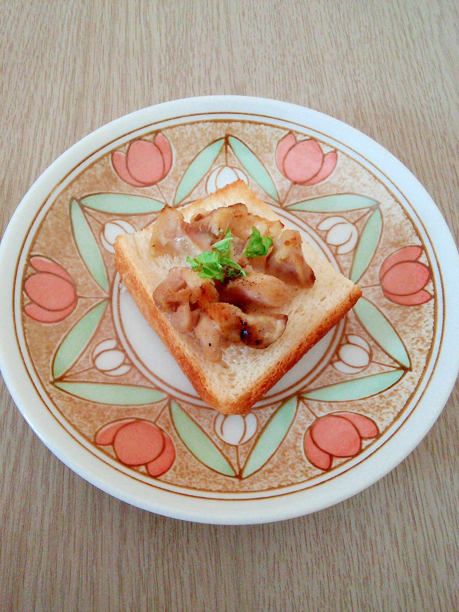 おつまみトースト★焼き鳥と白菜の味塩こしょう焼き