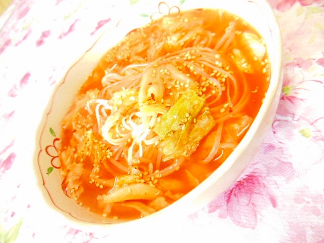 ライスヌードルとキムチとレタスのヌードル レシピ 作り方 By 小太郎１２１２ 楽天レシピ