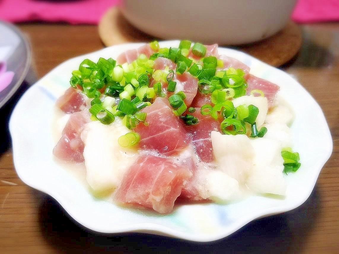 超簡単おつまみ！ マグロとたたき長芋和え★