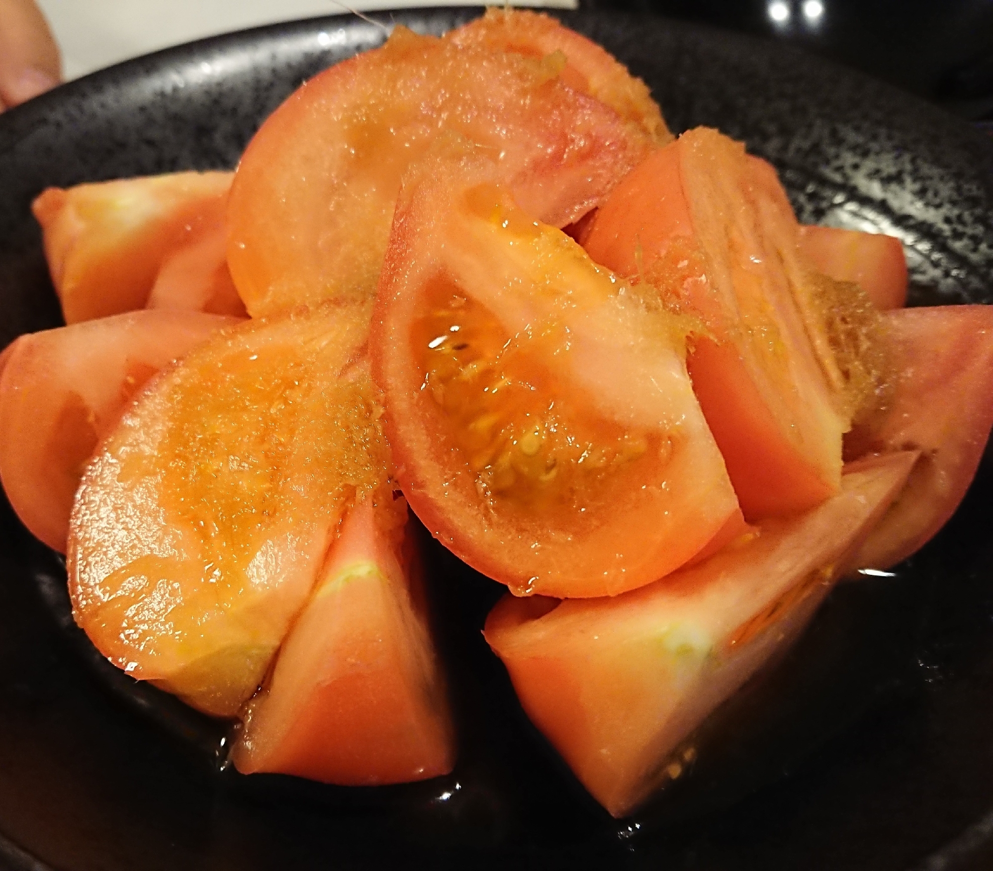冷やしトマトの生姜甘酢がけ