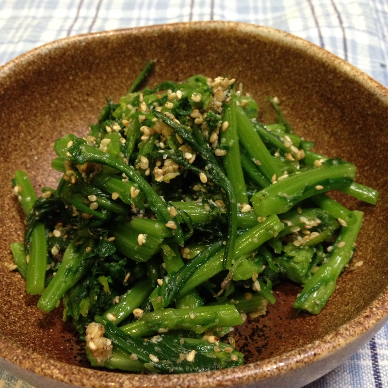 春菊の味噌ごま和え♪