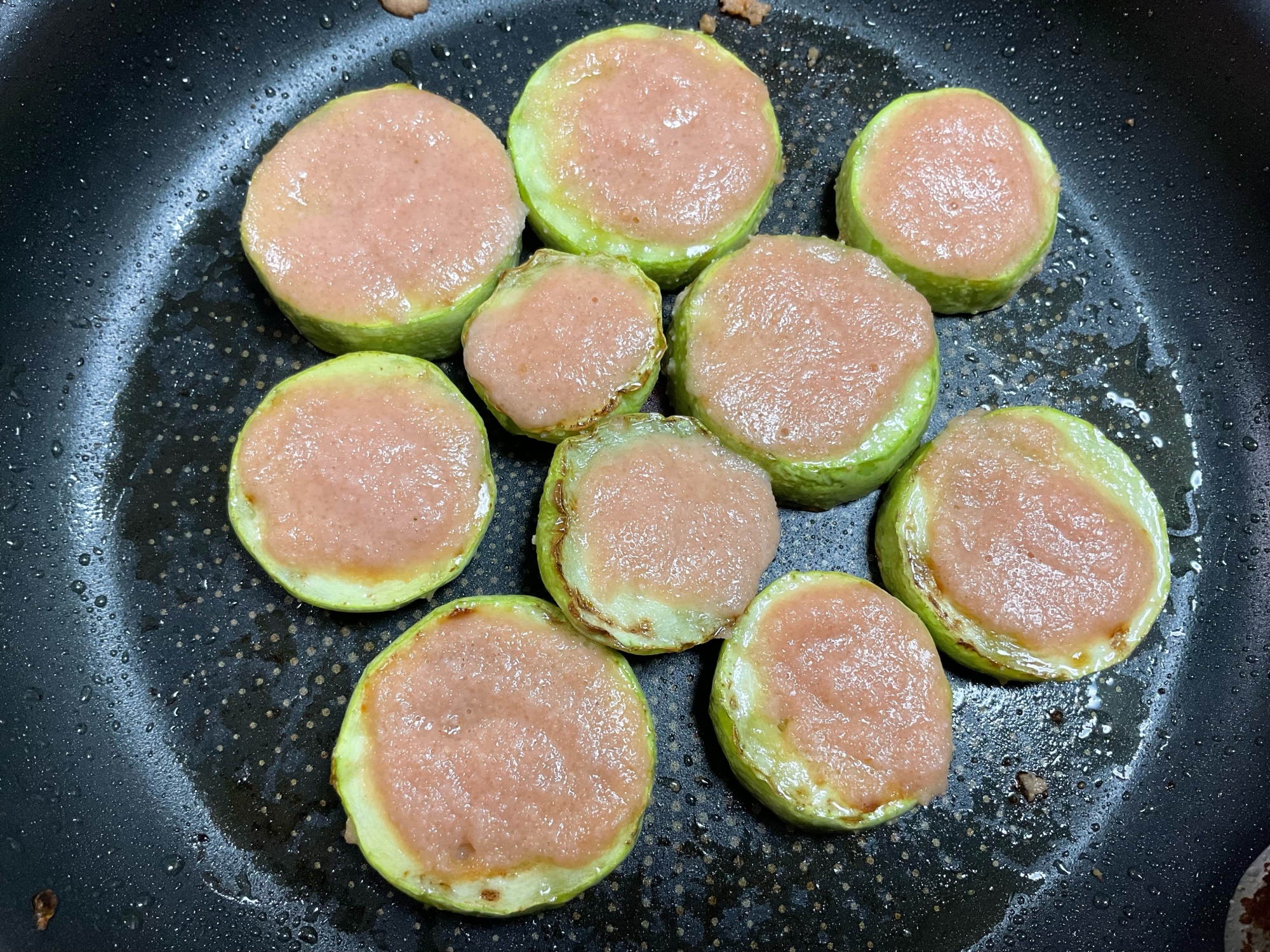 ズッキーニの明太子焼き