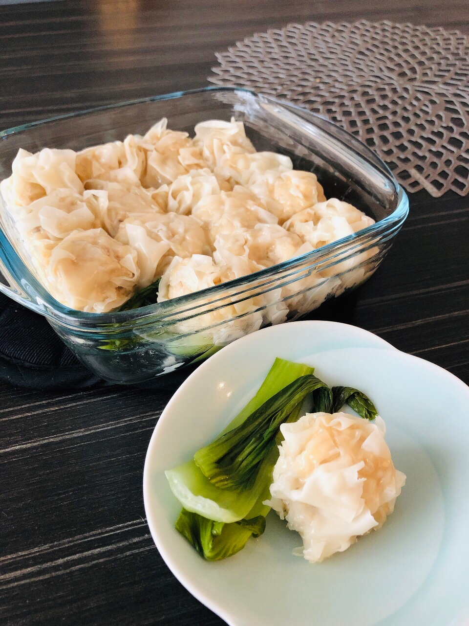 鶏ひき肉と蓮根のレンジ蒸しシュウマイ