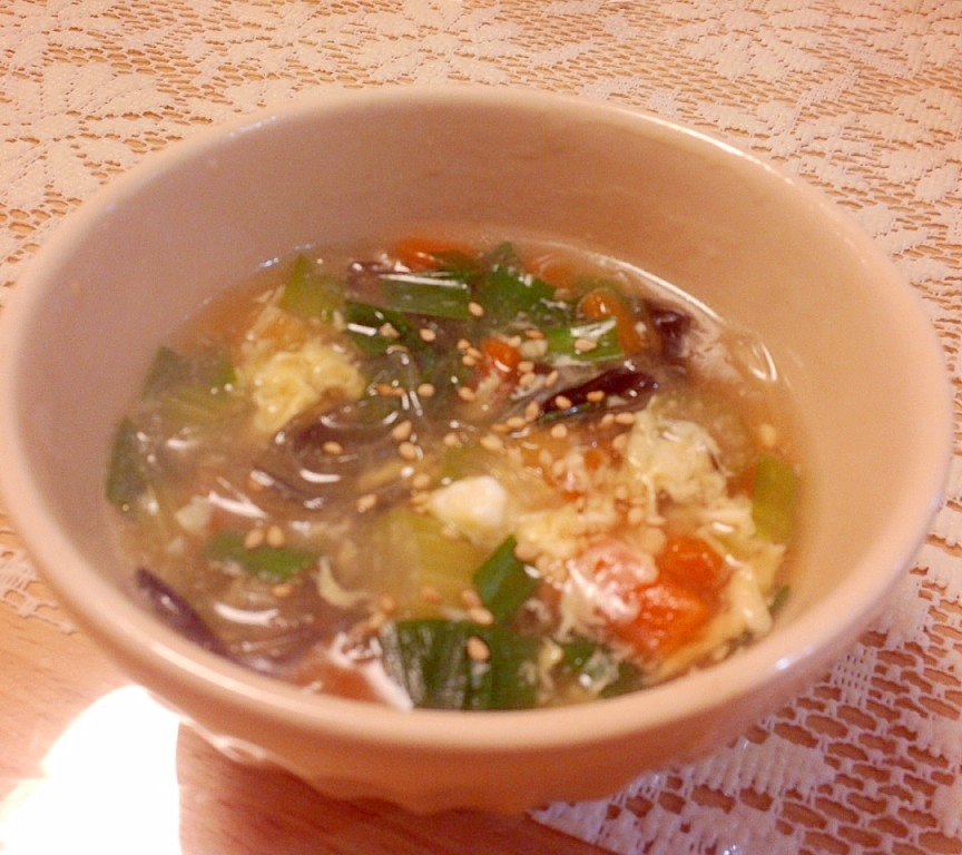 具だくさん春雨スープ
