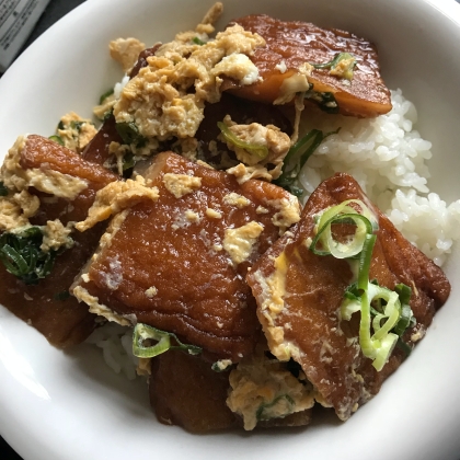 簡単ランチ☆　「薩摩揚げの卵丼」